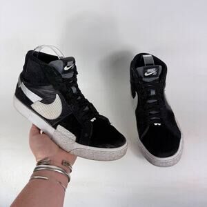 Nike Zoom Blazer Mid Mosaic Sneakers Men's 7 Black Wolf Gray Suede Mid Top